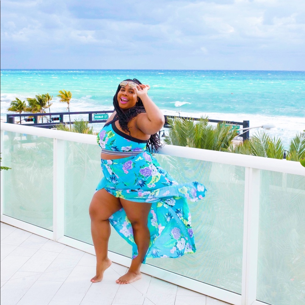 Floral Print Cover Up Skirt